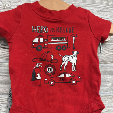 Bodysuit Hero To The Rescue & French Terry Joggers Fire Trucks 3M