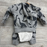 LS Bodysuit Little Stomper, Full Zip Hoodie & French Terry Joggers Dinosaurs 3M