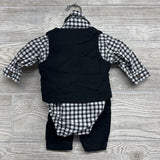 LS Plaid Button Up Bodysuit, Vest & Pants 3M