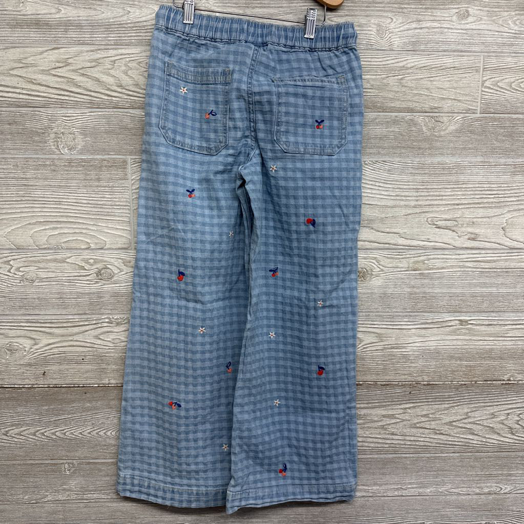 Gingham Wide Jeans Cherries & Stars 10-12