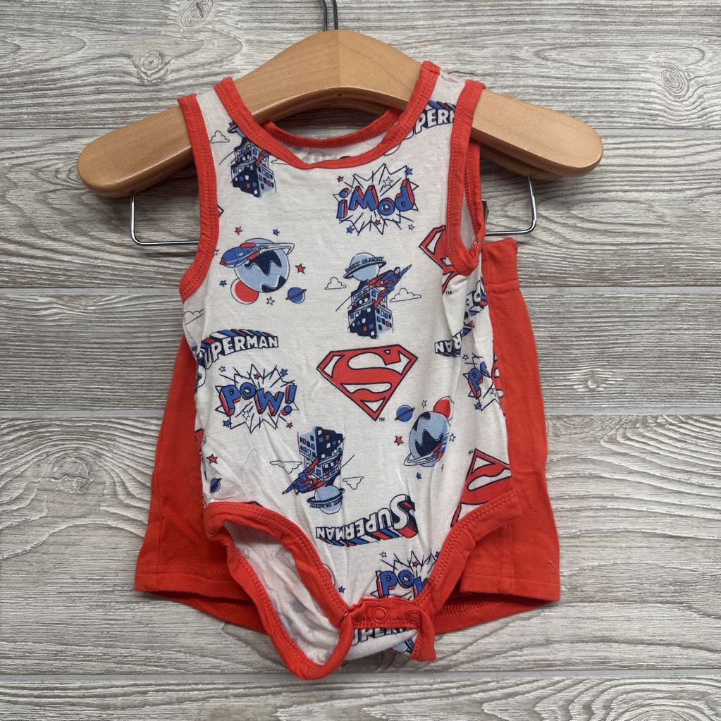 Bamboo Tank Bodysuit, Shorts & Bib 6-9M