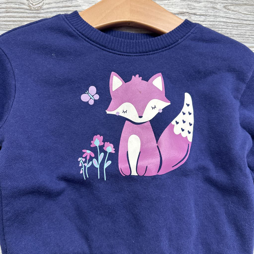 Crewneck Fox Flowers 12M