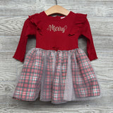 LS Ribbed Plaid Dress Merry 12M