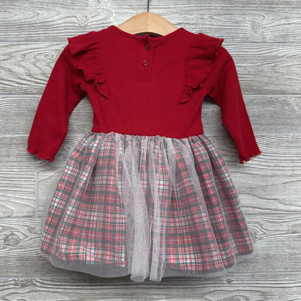 LS Ribbed Plaid Dress Merry 12M