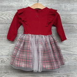 LS Ribbed Plaid Dress Merry 12M