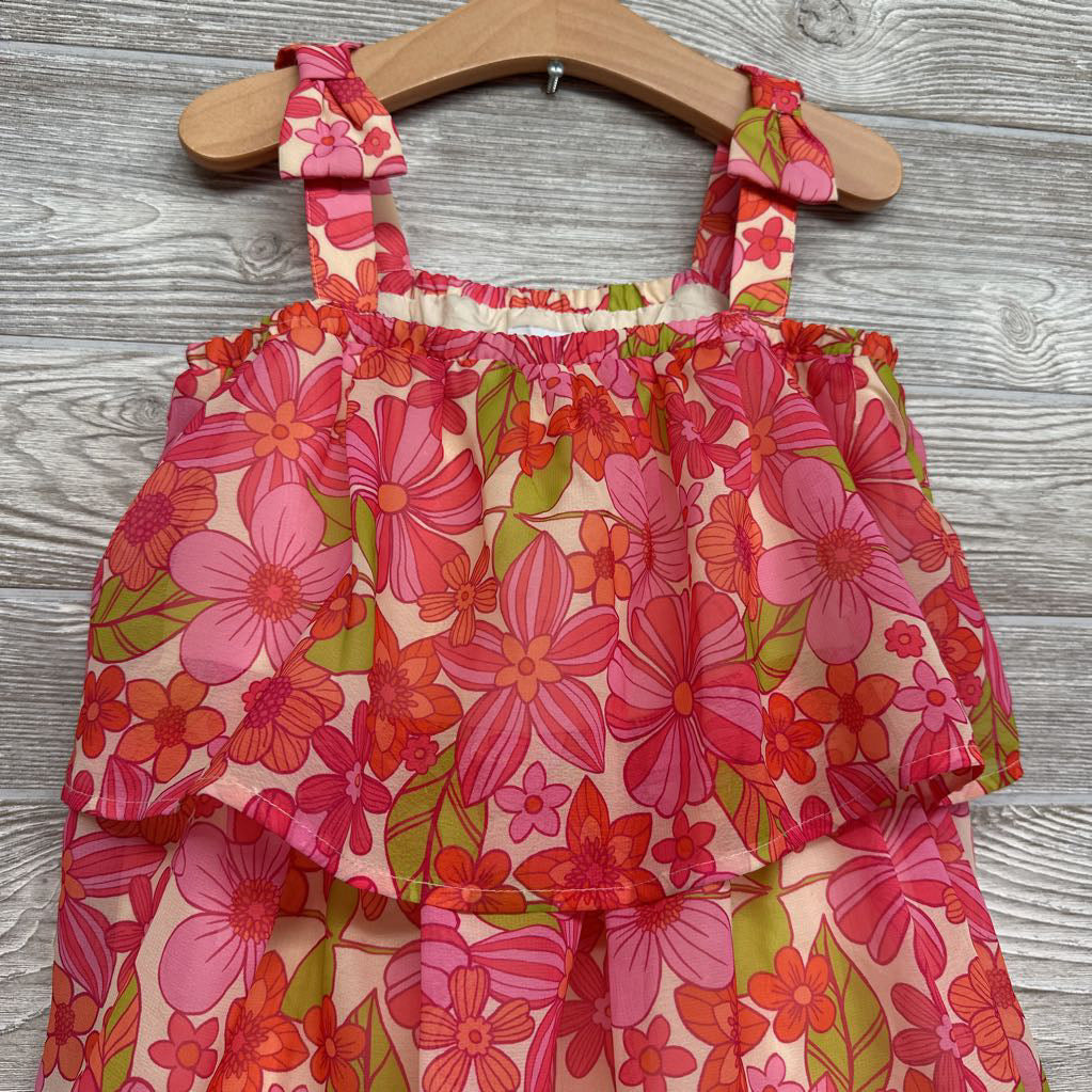 Tank Chiffon Dress Flowers Bow Straps 7
