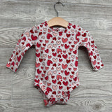 LS Fleece Lined Bodysuit Hearts 12M