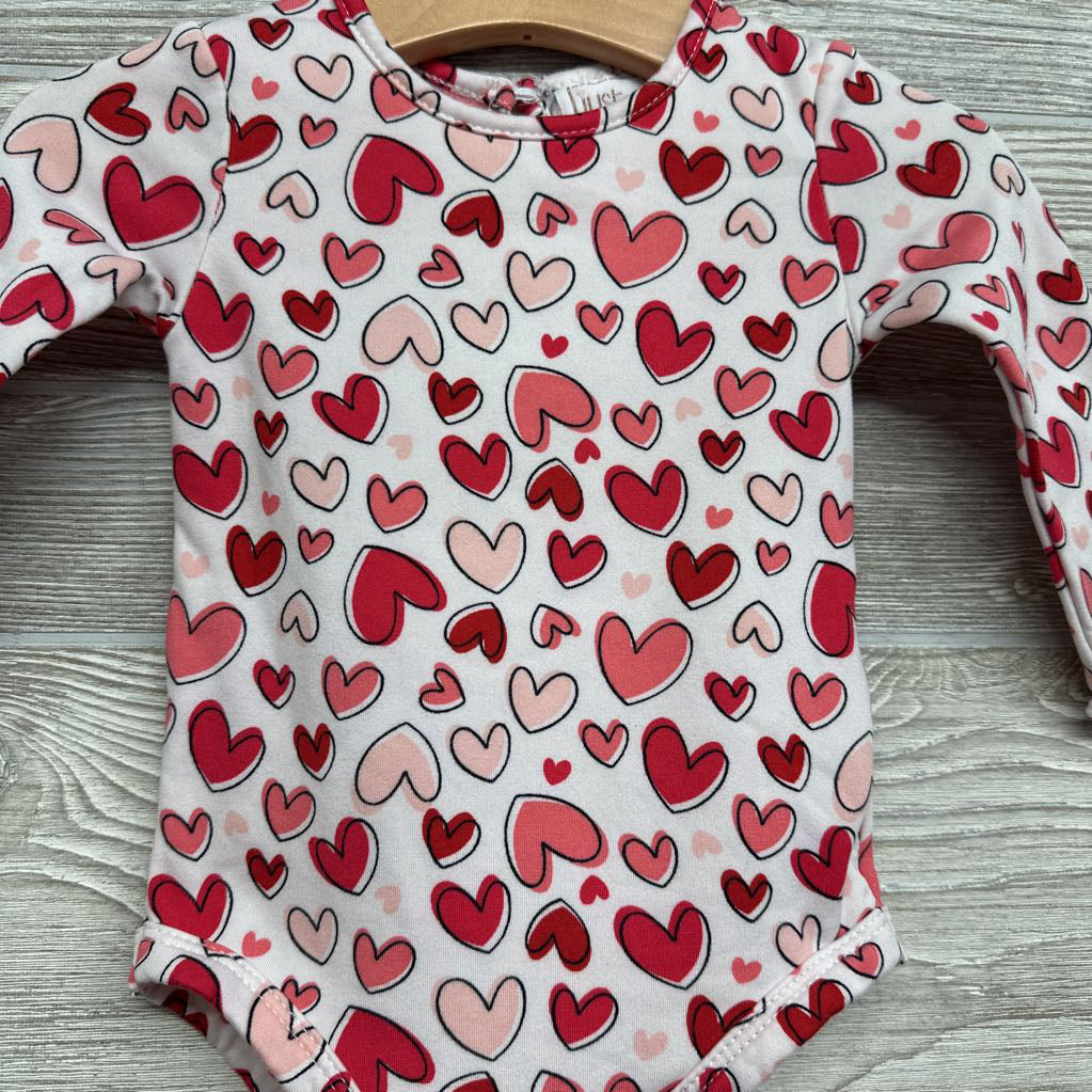 LS Fleece Lined Bodysuit Hearts 12M