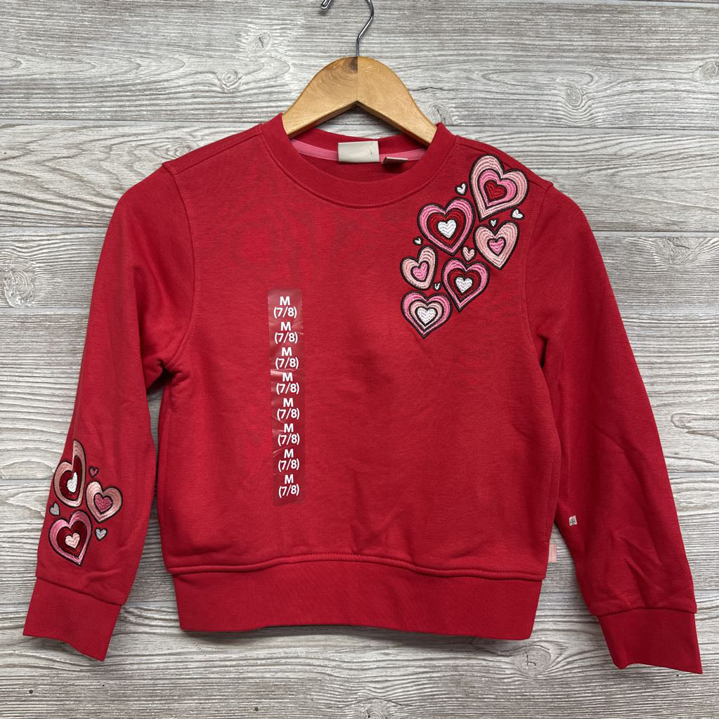NEW Crewneck Embroidered Hearts 7-8