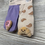 NEW 2 Pair 3d Socks Croissant & Ice Cream Cone