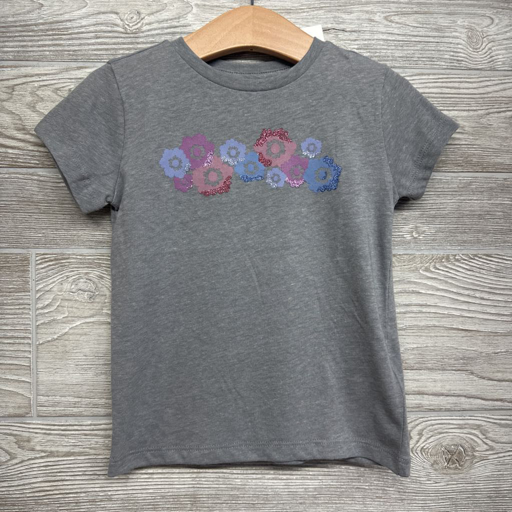 NEW Shirt Glitter Flowers 2-3