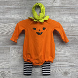 Pumpkin Bodysuit, Leggings & Head Wrap 0-3M
