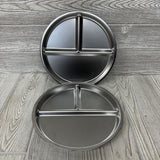 2 Pk Divided Stainless Steal Plates