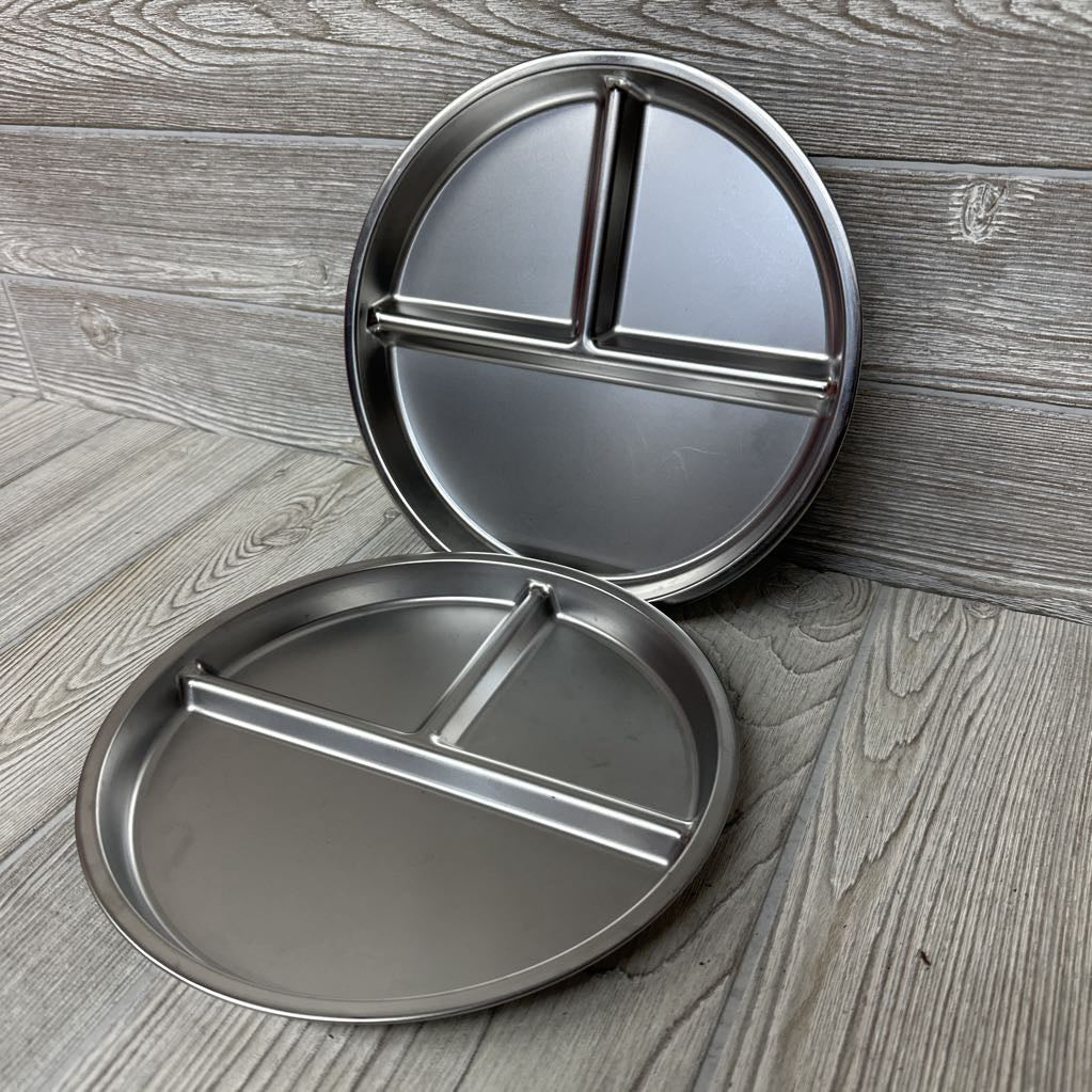 2 Pk Divided Stainless Steal Plates