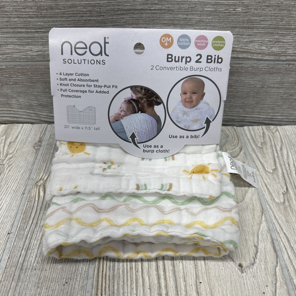 NEW 2 Pk Convertible Muslin Burp Cloth