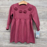 NEW LS Sweater Dress Flowers 3T