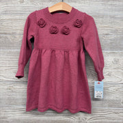 NEW LS Sweater Dress Flowers 3T