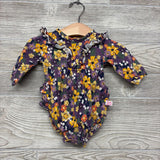 LS Romper Flowers Ruffles 0-3M