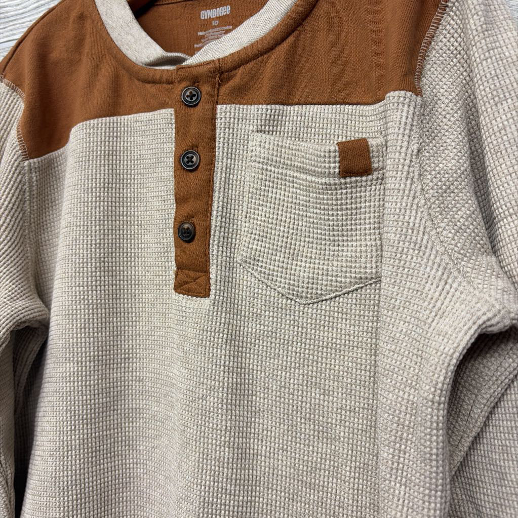 LS HW Waffle Knit Henley Shirt Chest Pocket 10