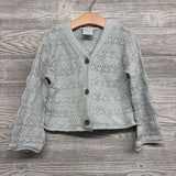 Bell Sleeve Knit Cardigan Embroidered Flowers 5T