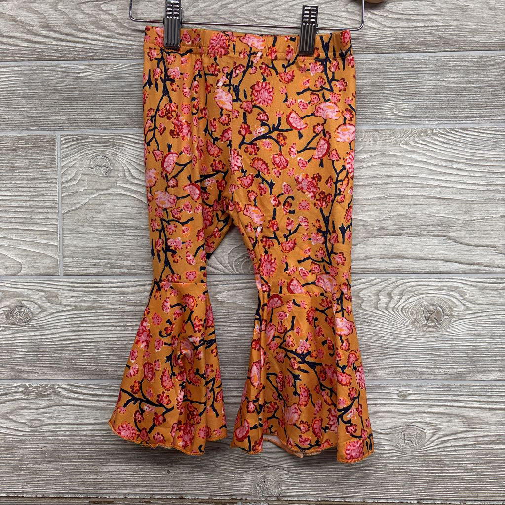 LS Lace Bodysuit & Bell Bottom Pants Flowers 12-18M