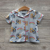 2 Pc Button Up PJs Rainbows 2T