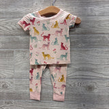 2 Pc Bamboo PJs Cheetahs 12M