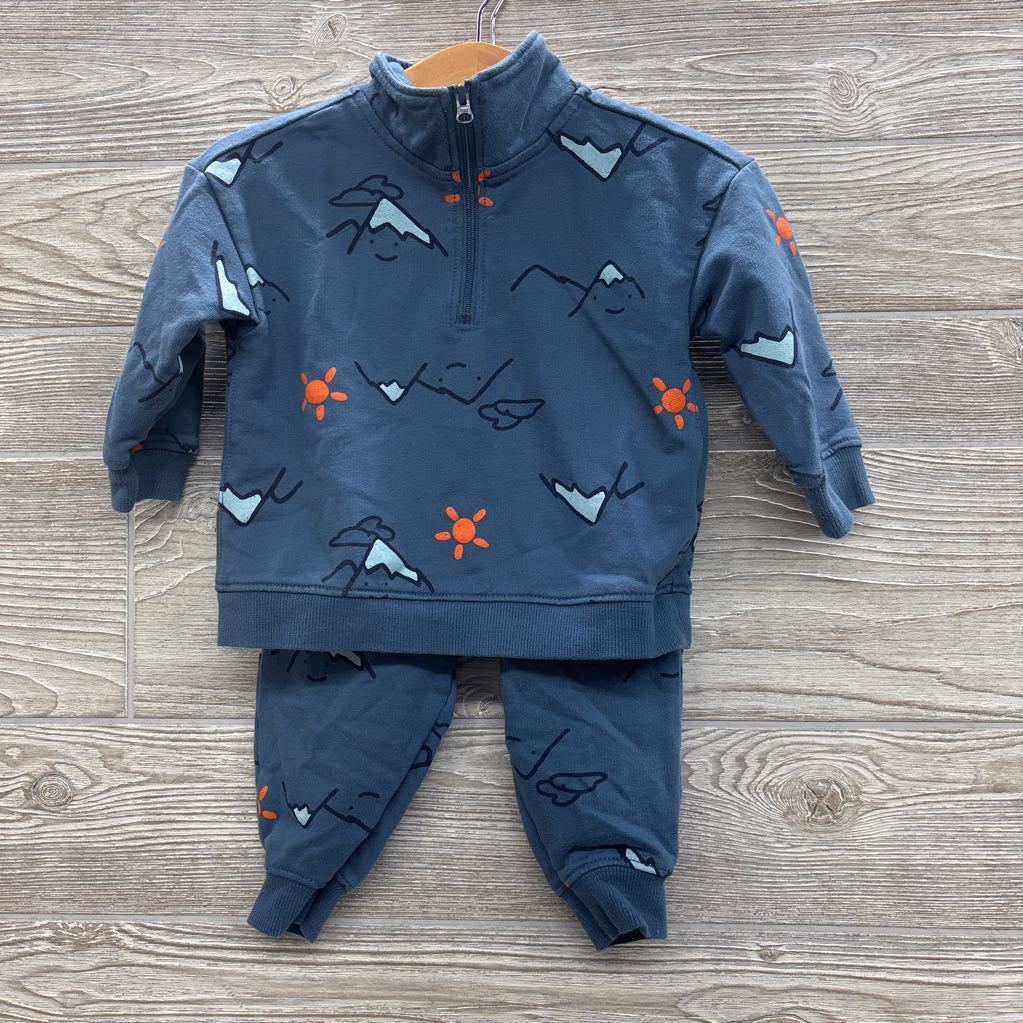 1/4 Zip Pullover & French Terry Joggers Mountains Suns 12M
