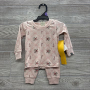 NEW 2 Pc LS PJs Candy Canes Bows 12M