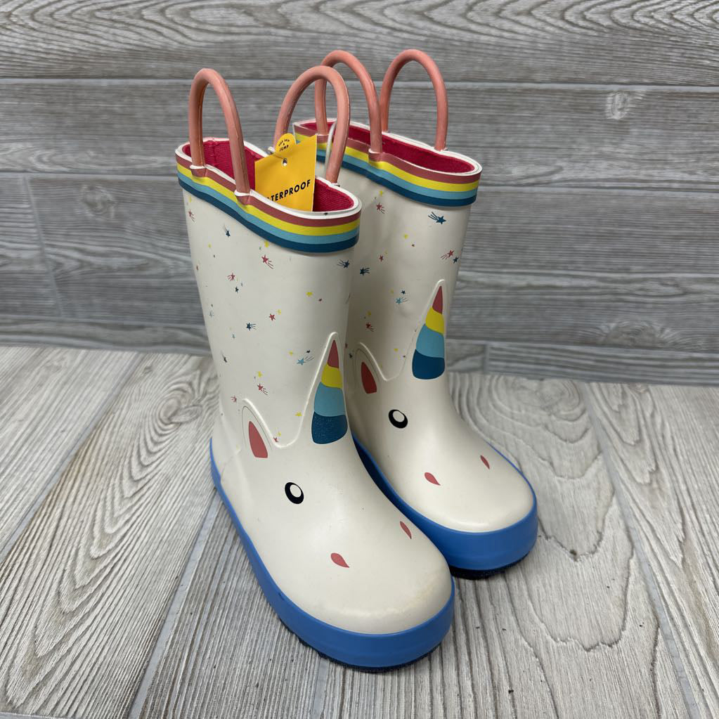 NEW Unicorn Rainboots 9c