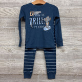 2 Pc LS PJs I Know The Drill Stripes 4T