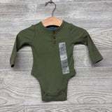 NEW LS Ribbed Henley Bodysuit 0-3M