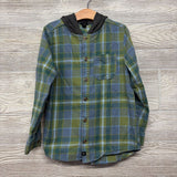 LS Plaid Button Up Flannel Shirt W/ Hood 6-7