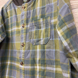 LS Plaid Button Up Flannel Shirt W/ Hood 6-7