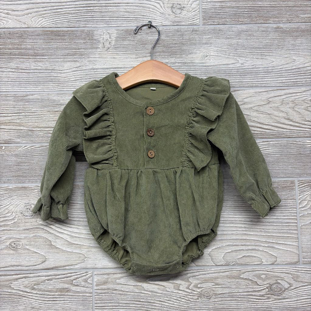 Corduroy Ruffle Bodysuit 18M