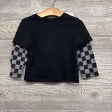 LS Twofer Waffle Knit Shirt Checker 2T