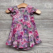 Bamboo Flutter Sleeve Dress Flowers 6-12M