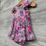 Bamboo Flutter Sleeve Dress Flowers 6-12M