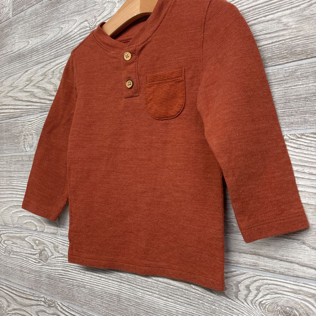 LS Henley Shirt Chest Pocket 18M
