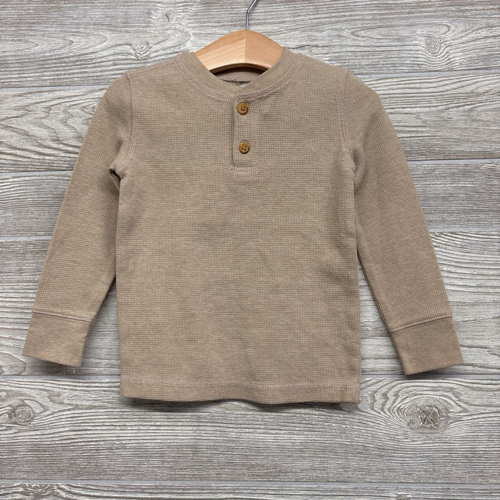 LS Waffle Knit Henley Shirt 2T