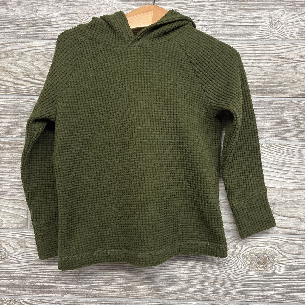 LS Waffle Knit Shirt W/ Hood 3T