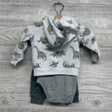 Full Zip Fleece Hoodie Dinosaurs, LS Bodysuit Stripes & Pants 6M