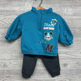 1/4 Zip Pullover Team Mickey Mouse & French Terry Joggers 12M
