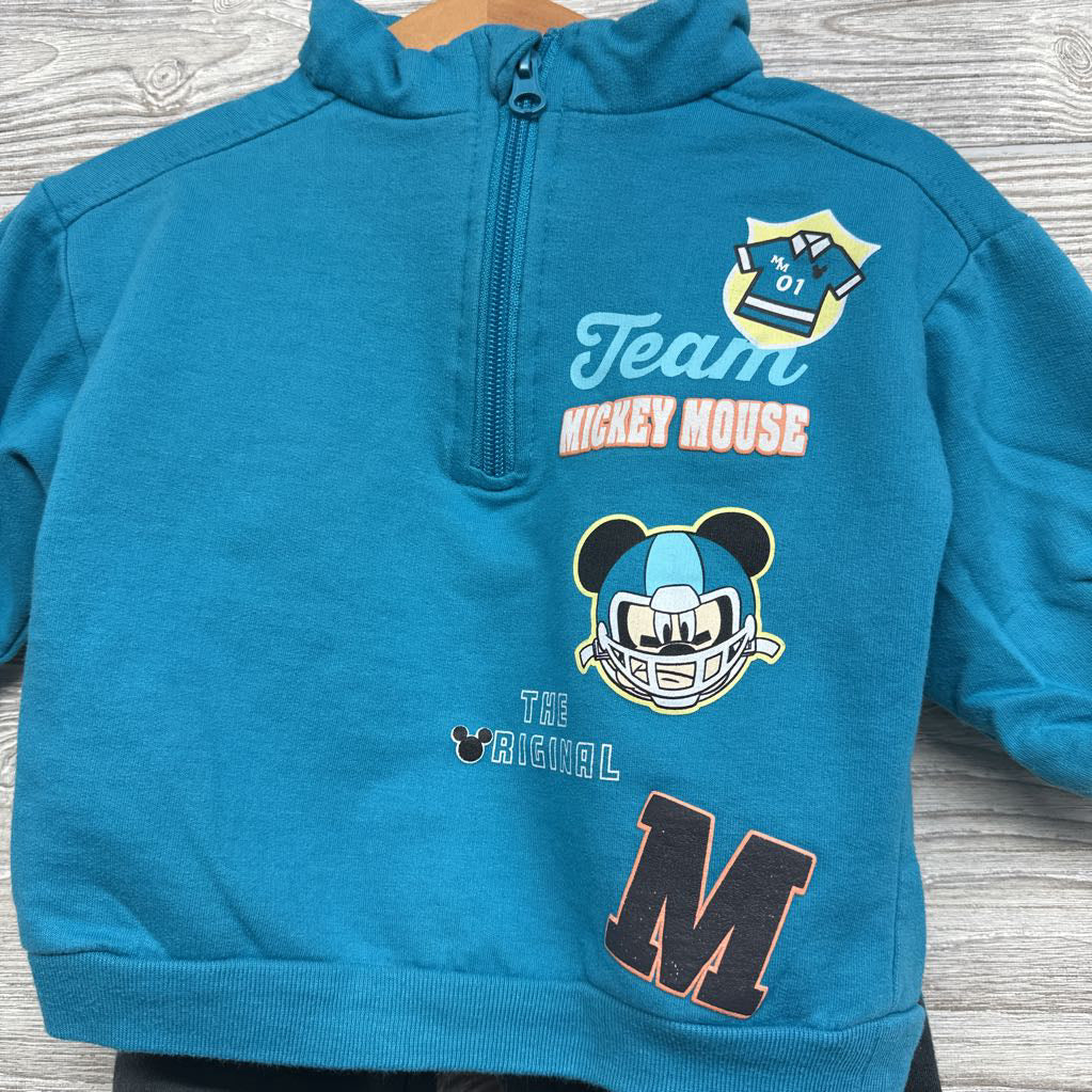 1/4 Zip Pullover Team Mickey Mouse & French Terry Joggers 12M