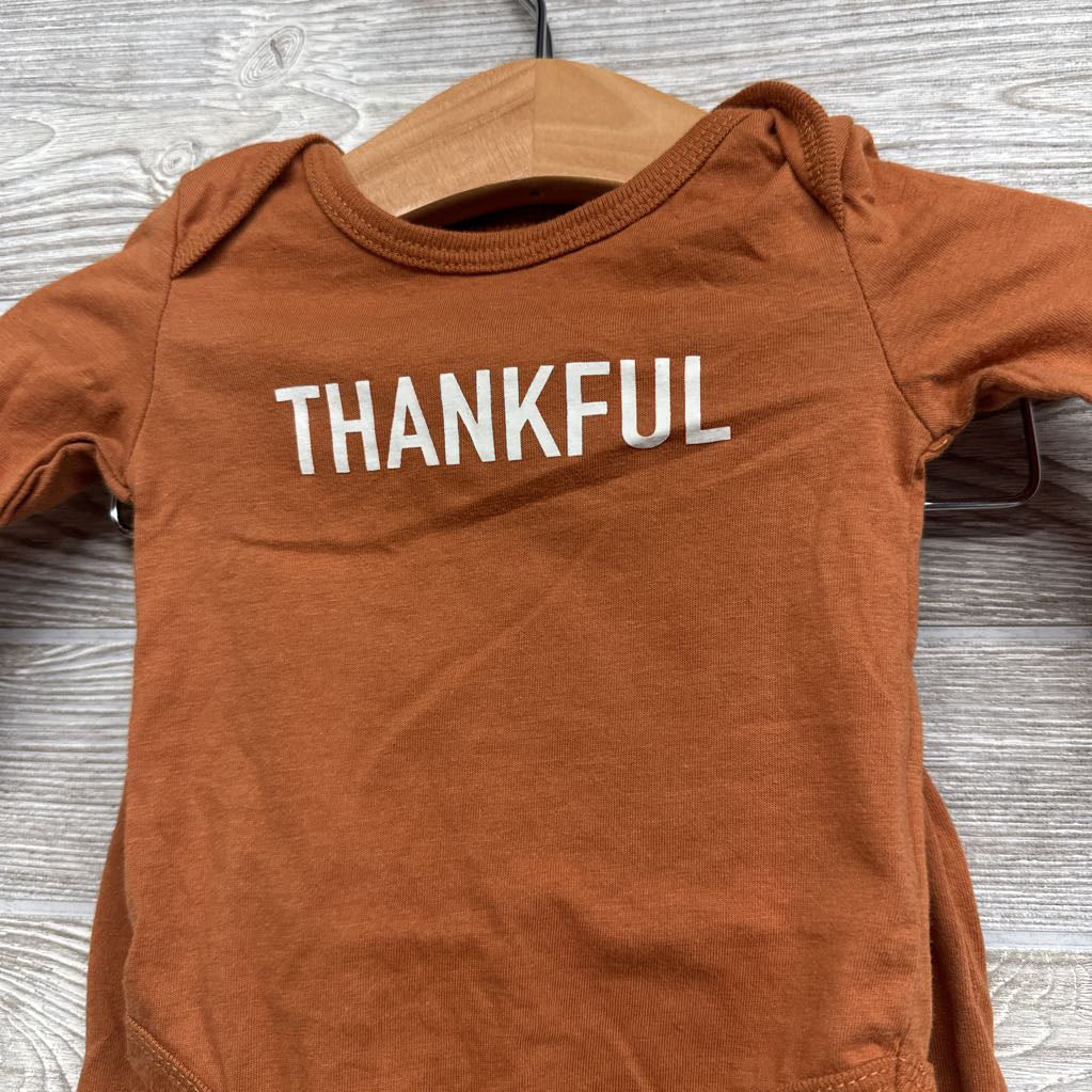 LS Bodysuit Thankful & Pants 3-6M