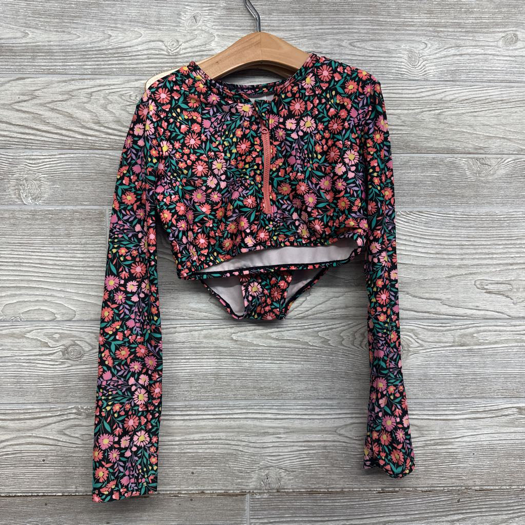 2 Pc LS Swimsuit Flowers 10-12