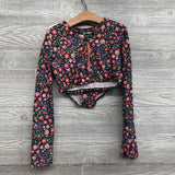 2 Pc LS Swimsuit Flowers 10-12
