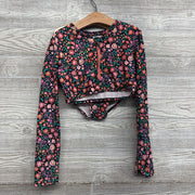 2 Pc LS Swimsuit Flowers 10-12