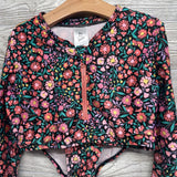 2 Pc LS Swimsuit Flowers 10-12
