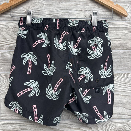 Drawstring Swim Trunks Neon Palm Trees 8